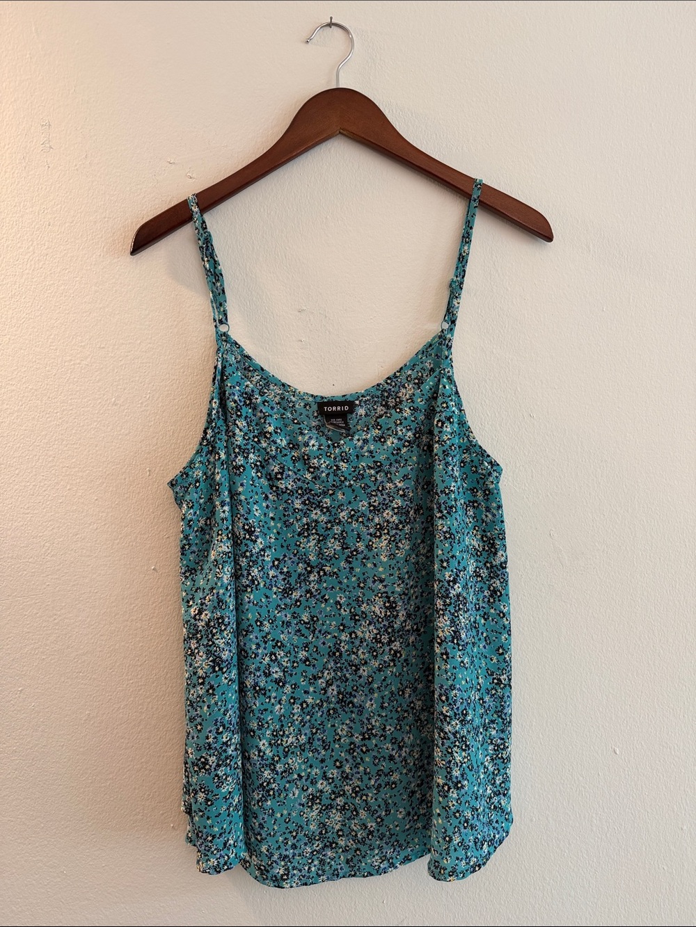 Torrid Teal Floral Spaghetti Strap Camisole